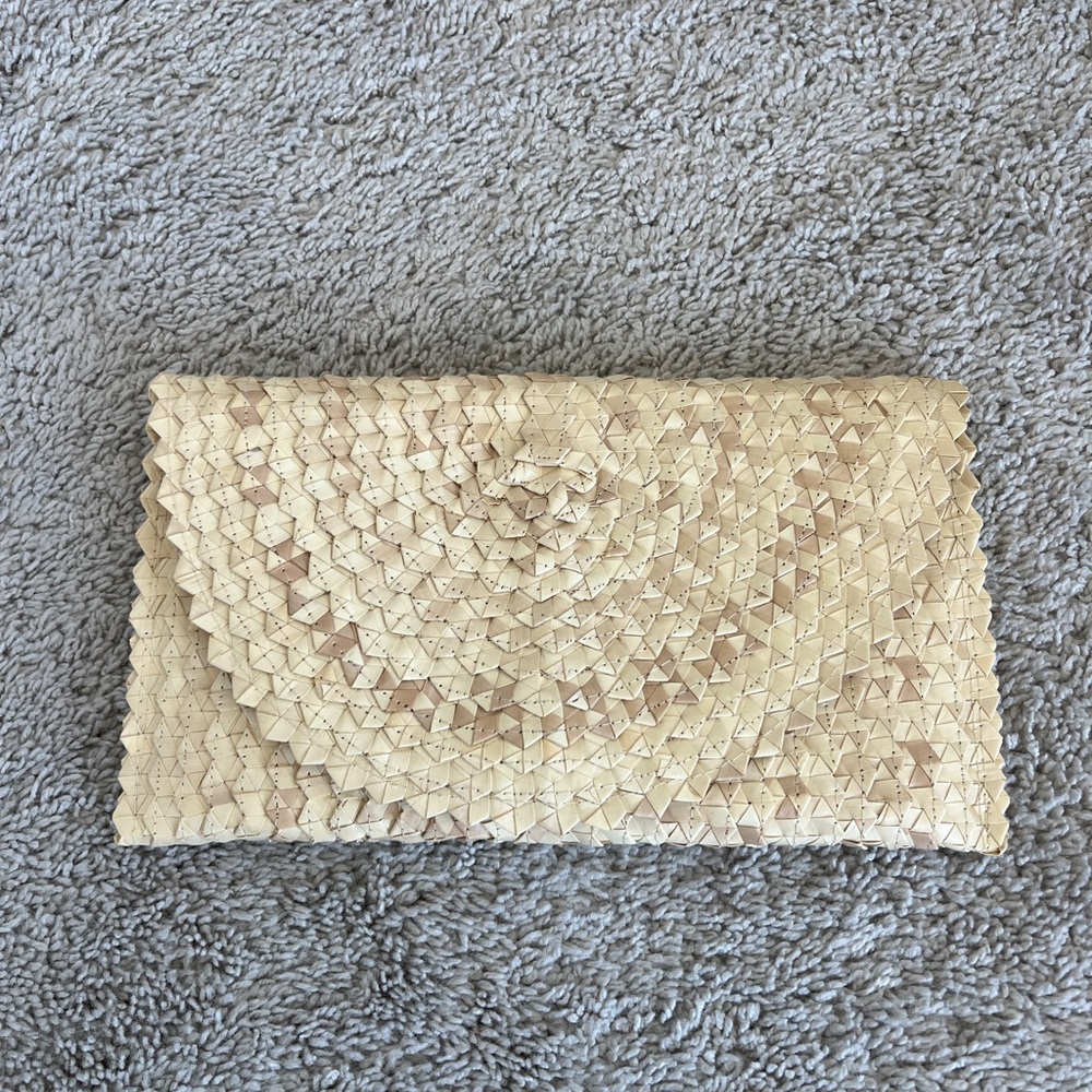 Woven Cream Clutch